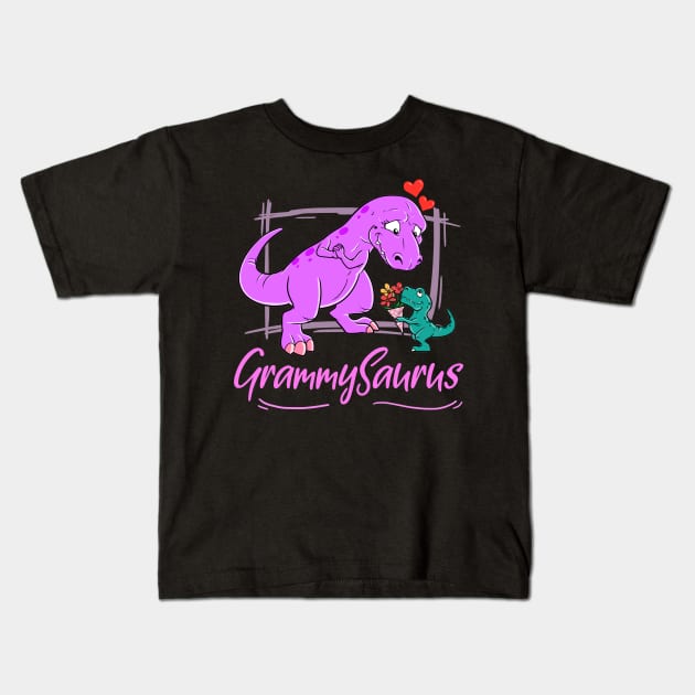 Grammy Gift Product Grandmother Grammy Grammysaurus Design Kids T-Shirt by Linco